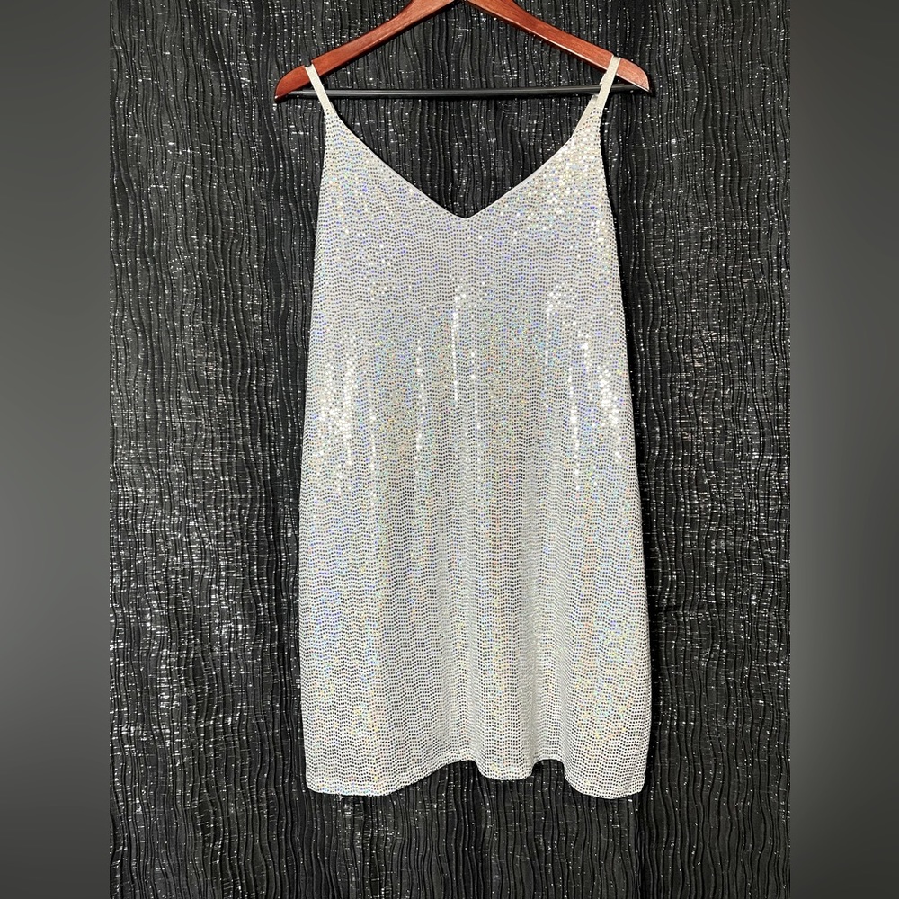 Sparkly white and silver dress